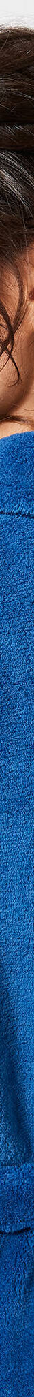 Peignoir in fleece met pluchetouch - 130 cm lang, lange mouwen (blauw) Peignoir in fleece met pluchetouch - 130 cm lang, lange mouwen (blauw)
